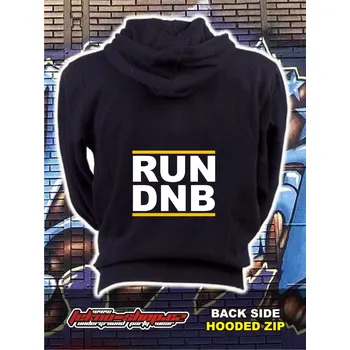 Pánská mikina TEKNOSHOP RUN DNB mikina na zip s kapucí s potiskem L černá