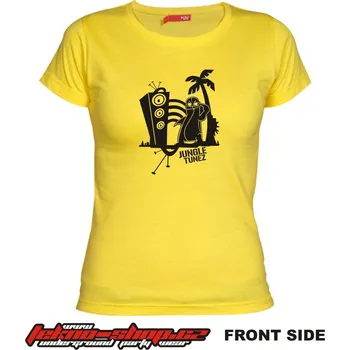 Dámské tričko TEKNOSHOP Jungle Tunez tekno tričko s potiskem dámské M žluté