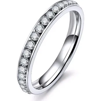 Prsten Dámský prsten z chirurgické nerezové oceli s kamínky Velikost: 10