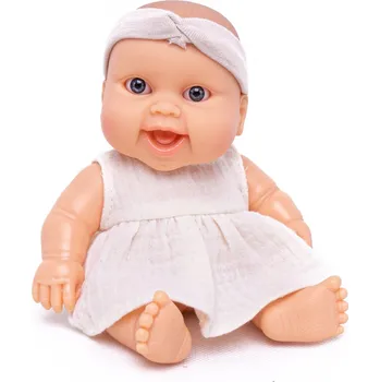 Doplněk pro panenku Šaty a čelenka pro panenku Los Peques 21 cm - By Loli - Boho Muslin Cream