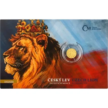 2021 - Zlatá mince 5 NZD Český lev - 1/25 Oz - číslováno