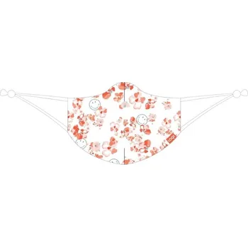 Úložný box LOQI, Ochranná maska LOQI Artist Smiley s květy bílá - Formadore