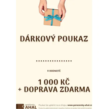 Žertovný předmět peněženky AHAL Dárkový poukaz 1 000 Kč s dopravou zdarma