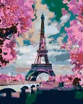 Zuty Eiffelova věž a růžové stromy…