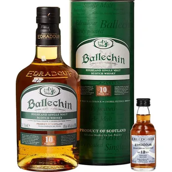 Whisky Edradour Ballechin 10 Years Old & Caledonia 12 Years Old 0,05 l 0,7 l + 0,05 l