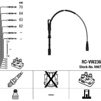 Zapalovací kabel Sada kabelů pro zapalování NGK RC-VW236
