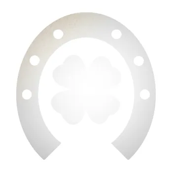 Samolepící dekorace SAMOLEPKA Koňská podkova 003 se čtyřlístkem (82 - odrazková reflexní bílá) NA AUTO, NÁLEPKA, FÓLIE, POLEP, TUNING, VLASTNÍ TEXT, TISK, AUTOSAMOLEPKY.cz, POLEPY, OBRÁZEK, LOGO, SAMOLEPKY