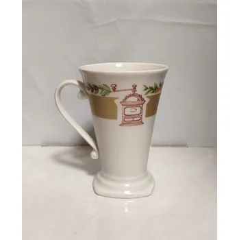 Porcelánový hrnek s mlýnkem, bílý (Hrnek na čaj nebo kávu)