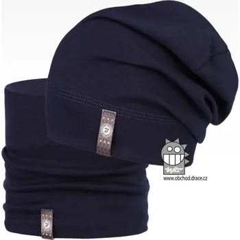 Čepice Bavlněná čepice a nákrčník Dráče - Alan 09, tmavě modrá Barva: Modrá tmavě, Velikost: 50-52
