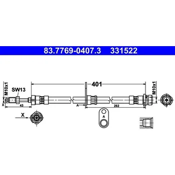 Brzdová hadice Brzdová hadice ATE 83.7769-0407.3