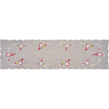 ubrus Forbyt Vánoční ubrus Skřítci šedá, 40 x 140 cm