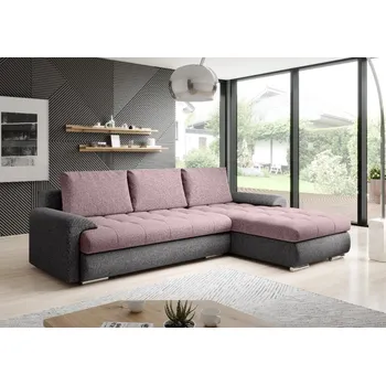 Sedací souprava Rozkládací rohová sedačka TOMINO růžová / šedá