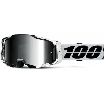 Motocyklové brýle ARMEGA 100% brýle ATAC, stříbrné plexi