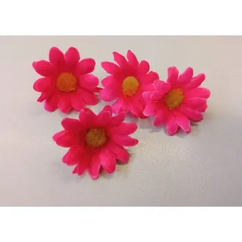 umělá květina Květ kopretina tmavě růžová, textilní dekorace, květina 2,8 cm