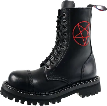 Pánská zimní obuv boty kožené unisex - 10 dírkové - STEADY´S - STE/10/H_pentagram red - 36