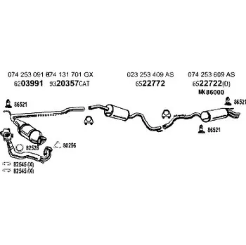 Zadní díl výfuku zadní tlumič výfuku Bosal X22-722