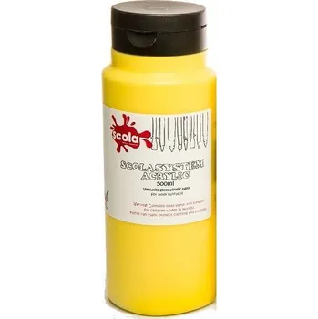Vodová barva Scolasystem Akrylová barva 500ml - střední žlutá