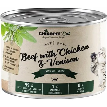 Krmivo pro kočku Chicopee Cat Gourmet Pot Poultry with Venison 195 g