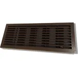 Větrací mřížka dveřní 335x132 mm s límcem, manuální žaluzií a síťkou, hnědá MIKAWI 14-0138