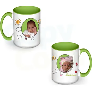 Gravírování PRO DĚDEČKA - Maxi hrnek se zeleným uchem a vnitřkem s motivem