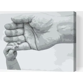 Malování podle čísel - Rodičovská láska Velikost: 30x40cm, Rámování: Pouze srolované plátno