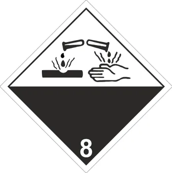 Žíravá látka č. 8 Samolepka 100 x 100 mm tl. 0.1 mm - Kód: 02973