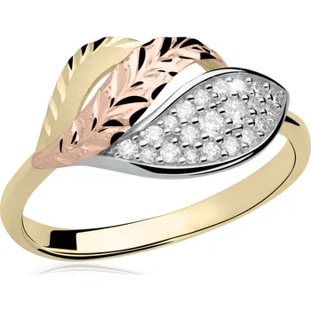 Prsten ŠPERKY-NM, Zlatý prsten kombinace zlata 1325 s brilianty Velikost prstenu: 61