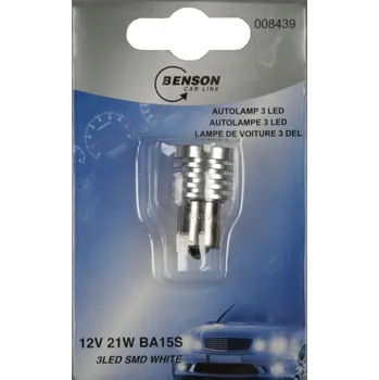 Autožárovka Benson LED SMD White 008439 BA15S 12V 21W