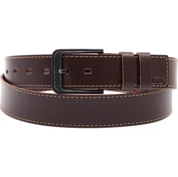 Opasek Pánský kožený opasek Black Hand 131-78 hnědý s kontrastním štepováním Velikost = obvod pasu (cm): 100 cm