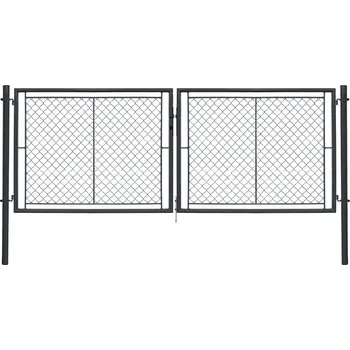 brána PILECKÝ Ideal II zahradní dvoukřídlá brána 360,5 x 195 cm antracit