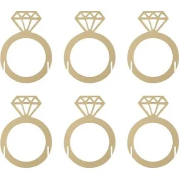 Party dekorace Ginger Ray Dekorace na skleničky Prsten Zásnuby 7,5 cm 6 ks