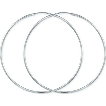 Náušnice GEMMAX Velké zlaté náušnice Kruhy hladké, bílé zlato Ø 50 mm – zlatý šperk ryzosti 585/1000 v Dárkovém balení s Certifikátem GLEWN-50-63441