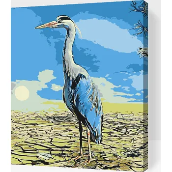 Malování podle čísel - Volavka Velikost: 30x40cm, Rámování: Pouze srolované plátno