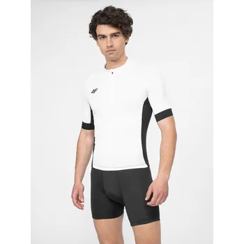 Pánské tričko 4F 4FSS23TFTSM174 WHITE Pánský cyklistický dres US L