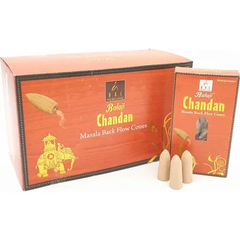 BALAJI Vonné kužely Tekoucí dým Masala Chandan JUMBO, 10 ks