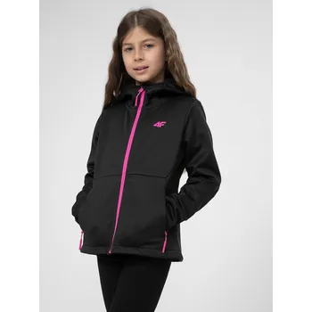 Dívčí bunda 4F 4FJSS23TSOFF042 DEEP BLACK Dětská softshellová bunda EU 122