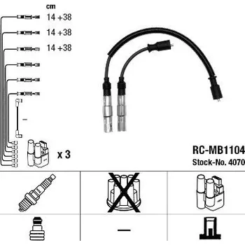 Zapalovací kabel Sada kabelů pro zapalování NGK 4070