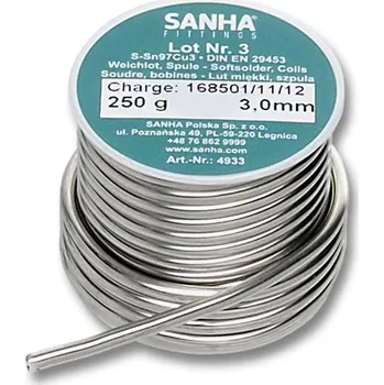 Vodovodní potrubí CU pájka fitinková Sn97Ag3, prům. 2mm