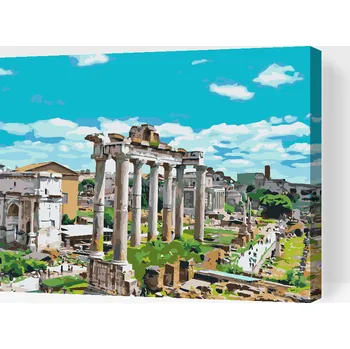 Malování podle čísel - Forum Romanum, Řím 3 Velikost: 30x40cm, Rámování: Pouze srolované plátno