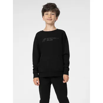 Chlapecká mikina 4F 4FJSS23TSWSM222 DEEP BLACK Dětská mikina EU 152