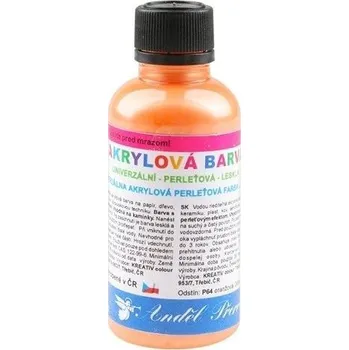 Vodová barva Univerzální akrylové barvy lesklé 50g, perleťové - 3. ORANŽOVÁ PERLEŤOVÁ