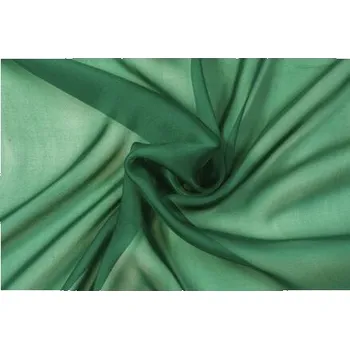 Hedvábný šifon tmavě zelený metráž