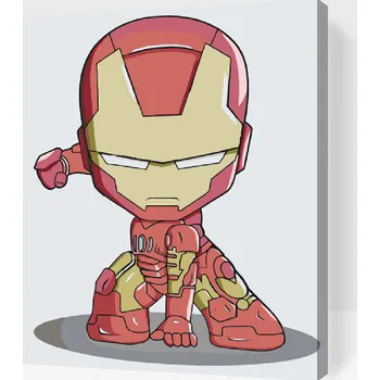Malování podle čísel - Iron man 2 Velikost: 30x40cm, Rámování: Pouze srolované plátno