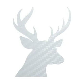 Samolepící dekorace SAMOLEPKA Jelen 009 pravá silueta s parožím (51 - 3D karbon bílý) NA AUTO, NÁLEPKA, FÓLIE, POLEP, TUNING, VLASTNÍ TEXT, TISK, AUTOSAMOLEPKY.cz, POLEPY, OBRÁZEK, LOGO, SAMOLEPKY