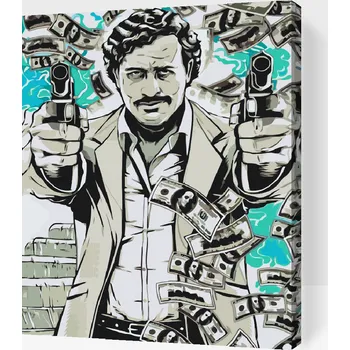 Malování podle čísel - Pablo Escobar Velikost: 30x40cm, Rámování: Pouze srolované plátno