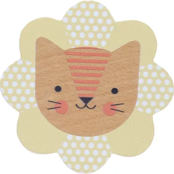 Hračka pro kojence Petit Collage Dřevěné chrastítko lvíček