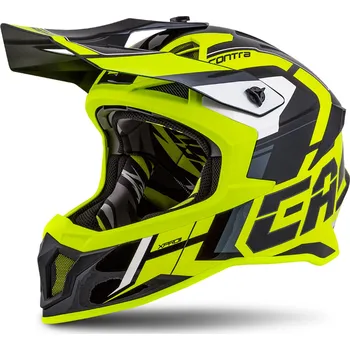 Helma na motorku CASSIDA Helmets PŘILBA CROSS PRO 2 CONTRA, CASSIDA (ŽLUTÁ FLUOČERNÁŠEDÁBÍLÁ) Velikost: XXL