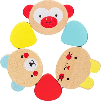 Hračka pro kojence Petit Collage Dřevěné kousátko Zvířátka