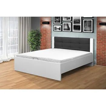 Postel Nabytekmorava Lukrativní postel Markéta 140 s motorovým otevíráním ÚP Barva: BÍLÁ / ŠEDÁ