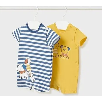 Kojenecký overall letní overaly pruhovaný a žlutý s pejsky Mayoral 1751-38 velikost 74